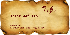 Telek Júlia névjegykártya